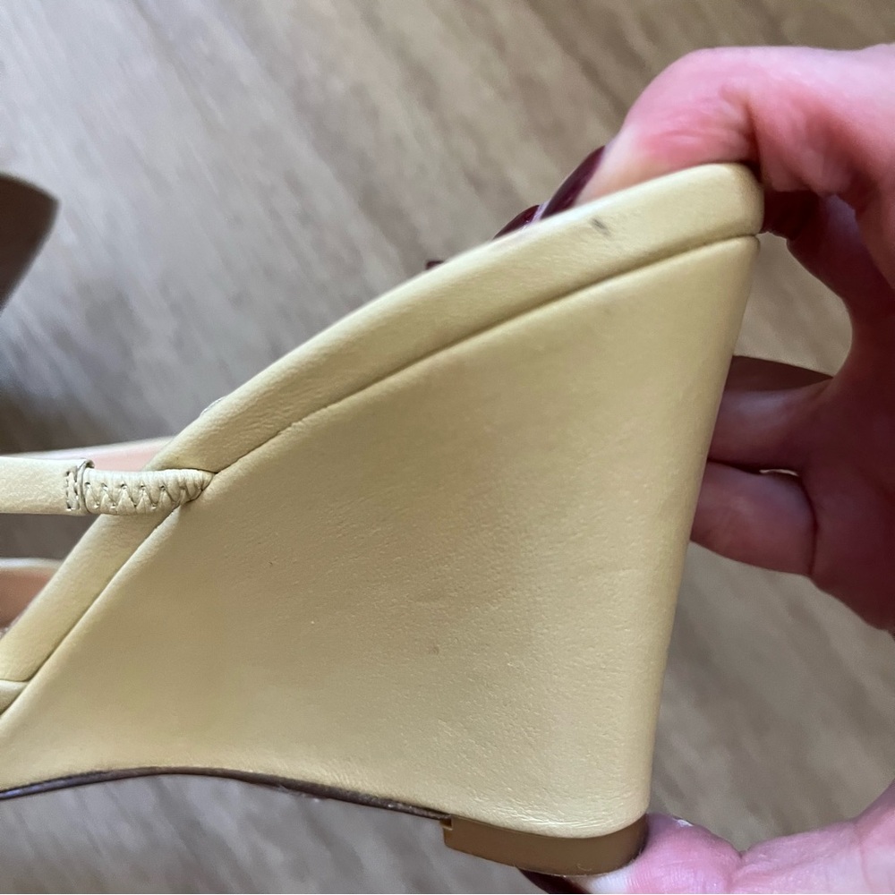 Rouje Paris Eve Wedge Mules Nappa Butter Yellow Size 37 - Picture 8 of 16